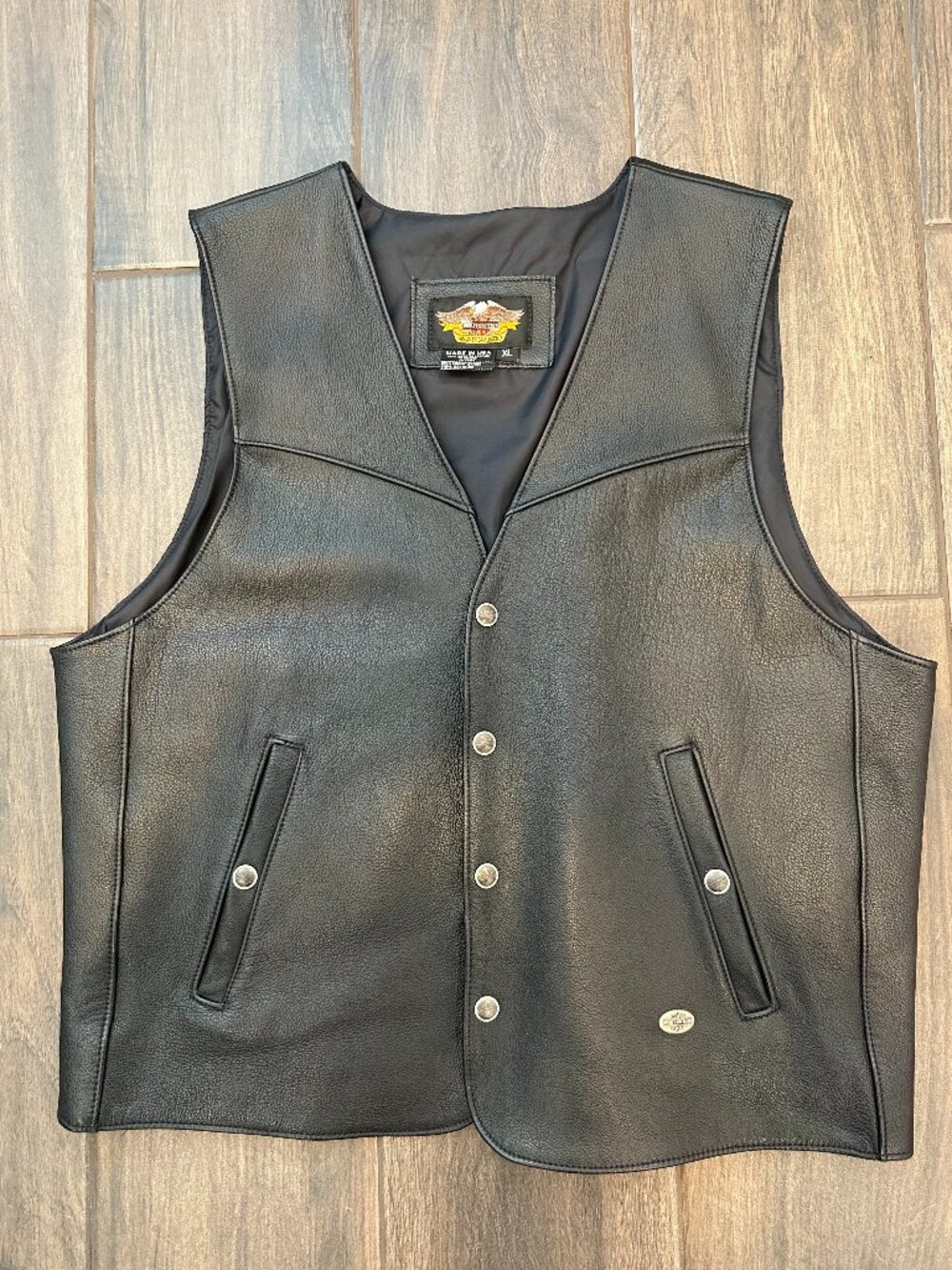 Harley Davidson Men's Black XL Leather Vest